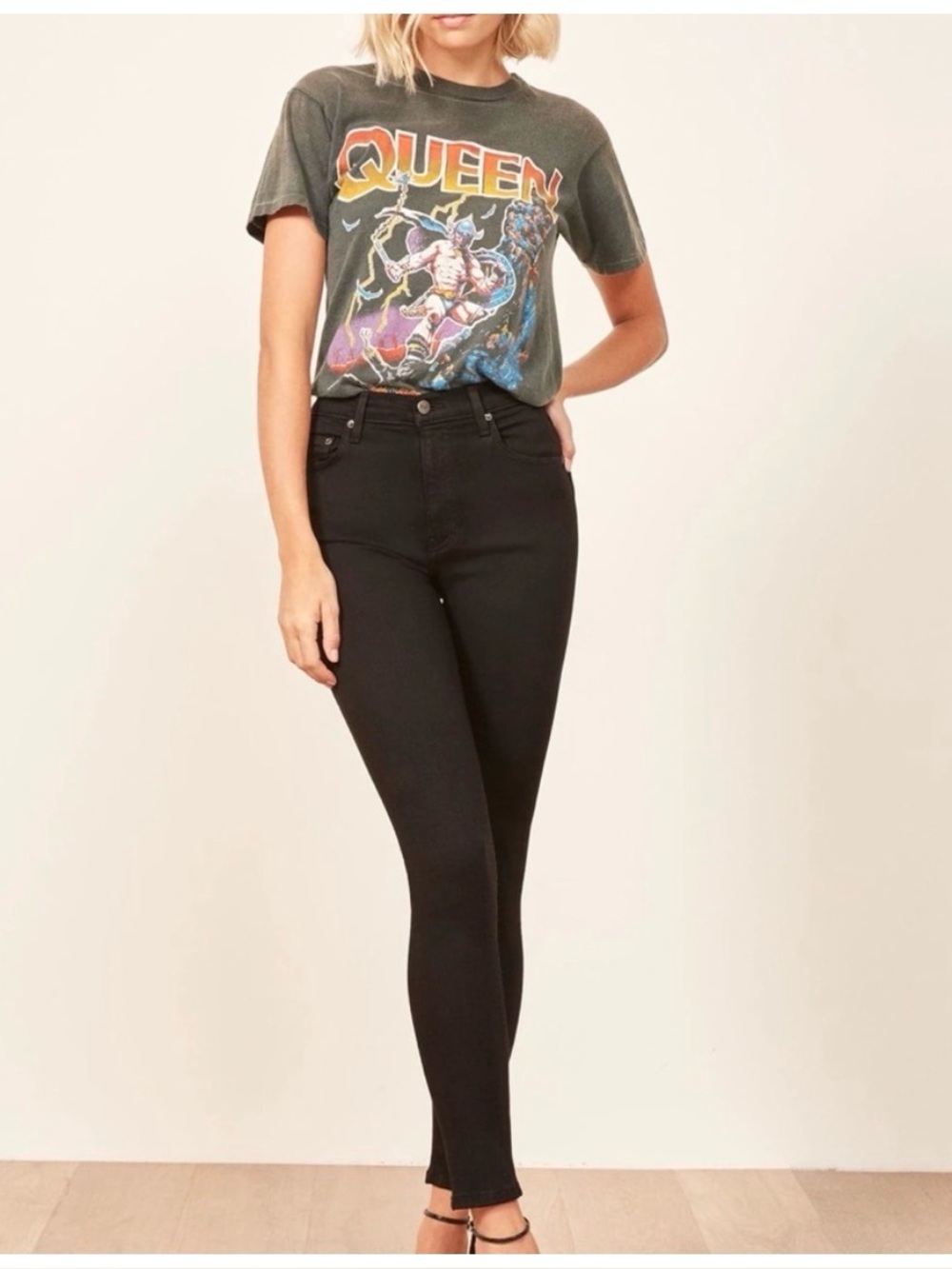 Reformation ultra high and skinny Jeans 29 black denim